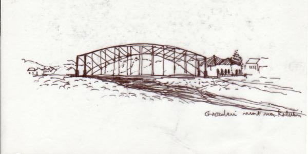 Gvozdeni most na Kolubari (crtež: Ljiljana Ljiljak)